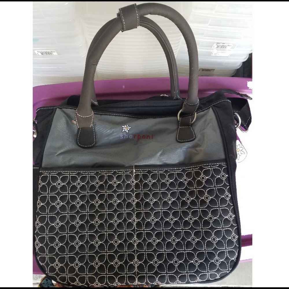 Sherpani Black and grey Embroidered bag
